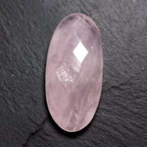 Cabochon Pierre - Quartz Rose Facetté Ovale 48x23mm N16 -  4558550086372