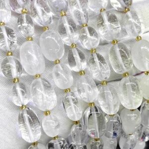 10-15mm Natural Crystal Quartz Nugget Spacer Loose Beads,DIY handmade Jewelry Making Beaded accessories,15 inches one starand