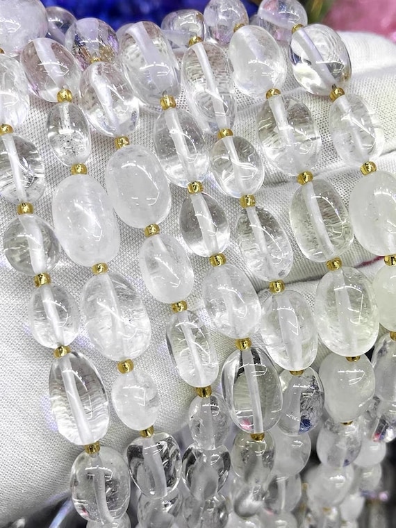 10-15mm Natural Crystal Quartz Nugget Spacer Loose Beads,diy Handmade Jewelry Making Beaded Accessories,15 Inches One Starand