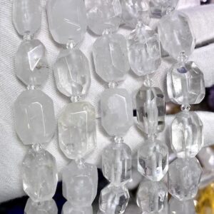 13-19mm Natural Faceted Crystal Quartz Nugget Spacer Loose Beads,DIY handmade Jewelry Making Beaded accessories,15 inches one strand