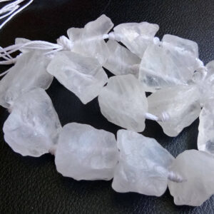 15-27mm Raw Crystal Quartz Stones, Huge Natural Loose Rough Gemstone, Crystal Quartz Rough Nugget For Necklace (4in To 8in Options) - Pusnt8