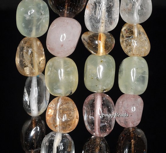 16x13-12x10mm Mix Quartz Gemstone Nugget Loose Beads 7.5 Inch Half Strand Lot 1,2 And 6 (90191002-b37-573)