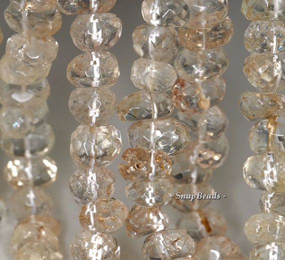 16x6mm Crystal Quartz Gemstone Faceted Nugget Loose Beads 7.5 Inch Half Strand Lot 1,2,6 And 12 (90191294-b18-530)