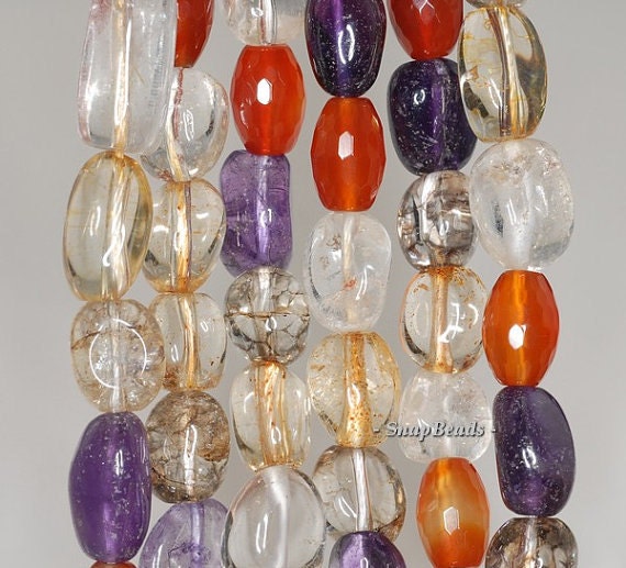 17x11-9x8mm Mix Quartz Gemstone Nugget Loose Beads 7.5 Inch Half Strand Lot 1,2,6,12 And 50 (90191098-b35-566)