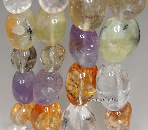 26x16-15x10mm Mix Quartz Gemstone Nugget Loose Beads 7 Inch Half Strand Lot 1,2,6,12 And 50 (90191004-b38-577)