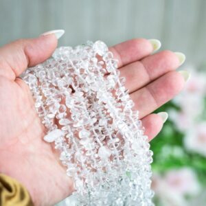 30" Natural Clear Quartz Crystal Chip Beads 6mm - 8mm - Double Length Strand Gemstone Beads