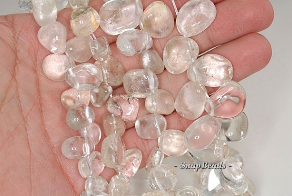 32x11-16x9mm Rock Crystal Gemstone Nugget Loose Beads 7.5 Inch Half Strand (90191483-b2-504)