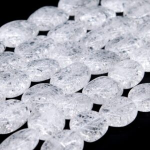 Genuine Natural White Crystal Quartz Crack Pattern Loose Beads Pebble Shape 16x13mm Genuine Natural White Crystal Quartz Crack Pattern Loose Beads Pebble Shape 16x13mm
