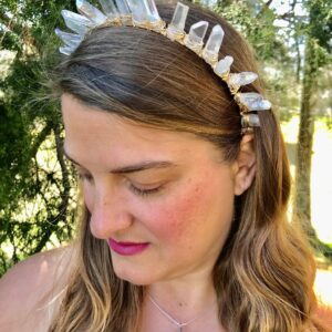 Quartz Crystal Crown: Gold Wire Wrapped Gemstone Tiara