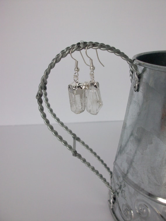 Quartz Crystal Earrings • Clear Quartz Earrings • Gemstone Point Earring • Quartz Crystal Dangle Earring • Healing Crystal • Affordable Gift