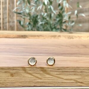 Crystal Quartz Gold Vermeil Studs, Womens Stud Earrings, Raw Stone Jewellery, Gift For Mum