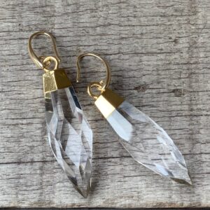 Faceted Clear Quartz Gold Dipped Bullet Earrings | Bullet Crystal Earrings | Boho Earrings | Statement Earrings | Edgy Earrings Faceted Clear Quartz Gold Dipped Bullet Earrings | Bullet Crystal Earrings | Boho Earrings | Statement Earrings | Edgy Earrings