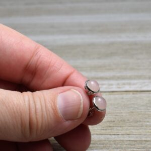 Guava Quartz Earrings / Studs - Set In Sterling Silver - 8 Mm Guava Quartz Earrings / Studs - Set In Sterling Silver - 8 Mm
