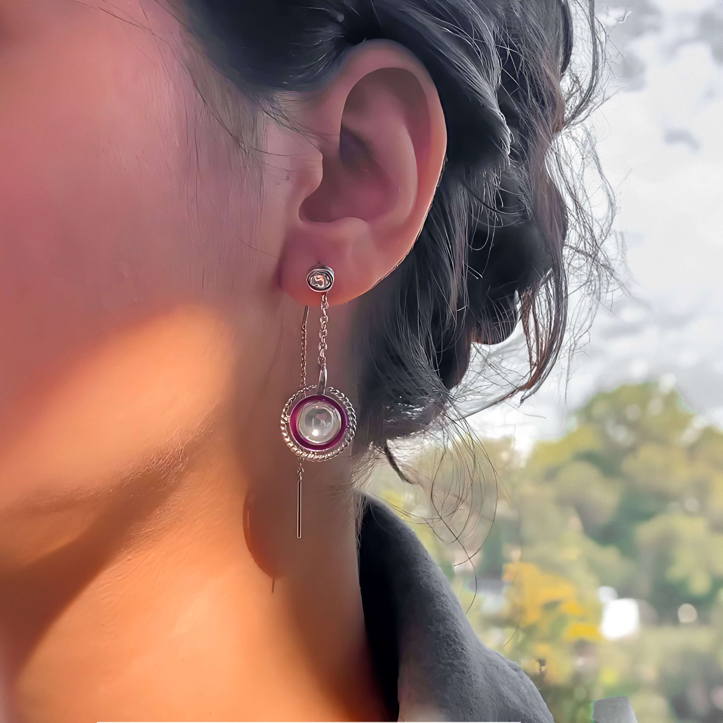 Natural Polki Minimal Earrings Quartz Earrings Wedding Earrings Chain Earrings Tiny Earrings Dangle Earrings Threader Earrings