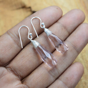 Peach Quartz 925 Sterling Silver Drop Earring Peach Quartz 925 Sterling Silver Drop Earring