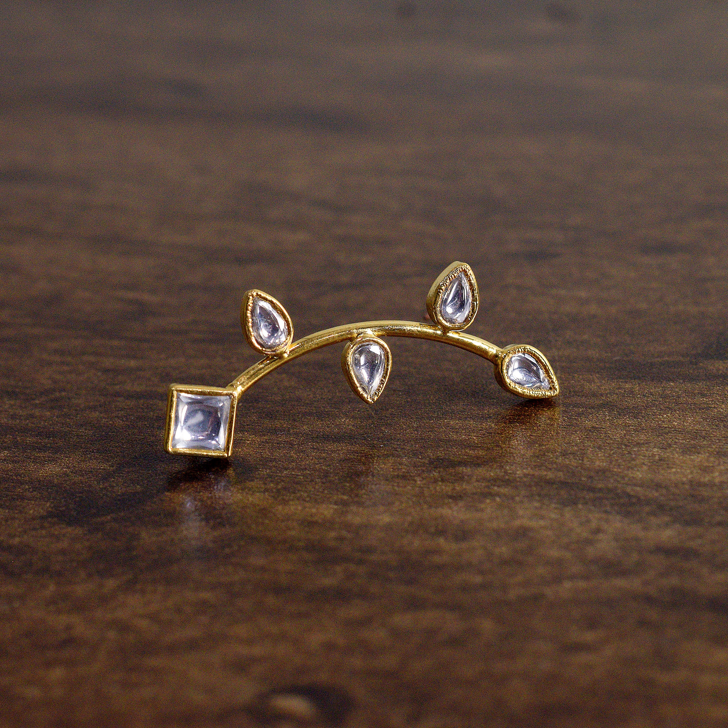 Polki Quartz Climber Earrings - Minimal Earrings - Polki Ear Climber - Birthstone Earrings - Ear Sweep - Gemstone Climber - Crawler Earring Polki Quartz Climber Earrings - Minimal Earrings - Polki Ear Climber - Birthstone Earrings - Ear Sweep - Gemstone Climber - Crawler Earring