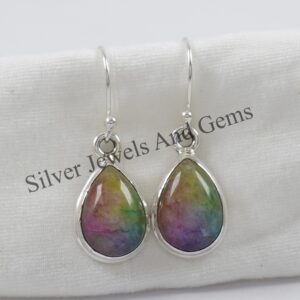 Solar Quartz Earrings, 925 Sterling Silver Earrings, Teardrop Quartz Earrings, Rainbow Gemstone Earring, Wedding Earring, Handmade Earrings