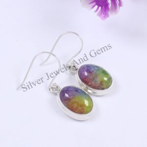 Solar Quartz Earrings, Handmade Quartz Earrings, Solid 925 Sterling Silver Oval Earrings, Birthday Gift, Gemstone Earring, Gift for Mom Solar Quartz Earrings, Handmade Quartz Earrings, Solid 925 Sterling Silver Oval Earrings, Birthday Gift, Gemstone Earring, Gift for Mom