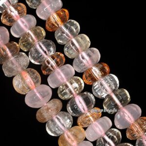 10x6mm Mix Quartz Gemstone Faceted Rondelle Loose Beads 7.5 Inch Half Strand (90144016-b32-561)