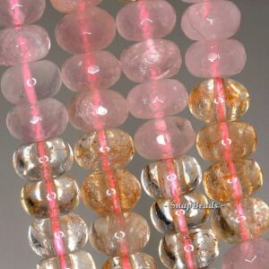 12x8mm Mix Quartz Gemstone Faceted Rondelle Loose Beads 7.5 Inch Half Strand Lot 1,2 And 6 (90191114-b34-563)