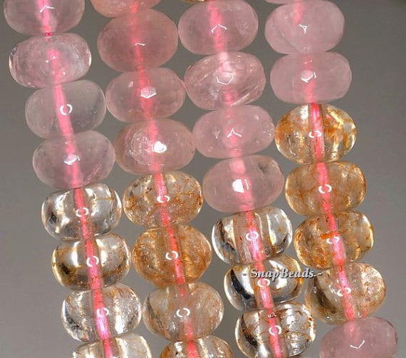 12x8mm Mix Quartz Gemstone Faceted Rondelle Loose Beads 7.5 Inch Half Strand Lot 1,2 And 6 (90191114-b34-563)