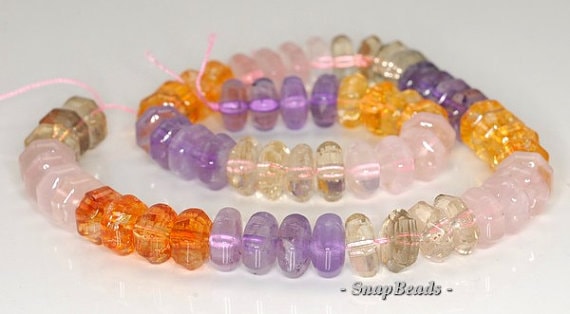 12x8mm Mix Quartz Gemstone Faceted Rondelle Loose Beads 7.5 Inch Half Strand Lot 1,2,6 And 12 (90191113-b35-564)