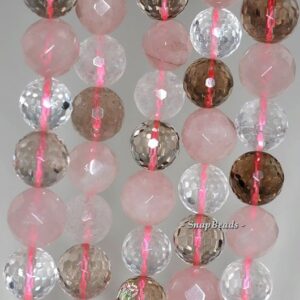 13-12mm Mix Quartz Gemstone Faceted Round Loose Beads 7 Inch Half Strand Lot 1,2 And 6 (90144100-b27-547)