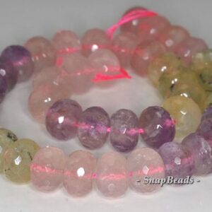 14x10mm Mix Quartz Gemstone Faceted Rondelle Loose Beads 7.5 Inch Half Strand Lot 1,2 And 6 (90191115-b34-563)