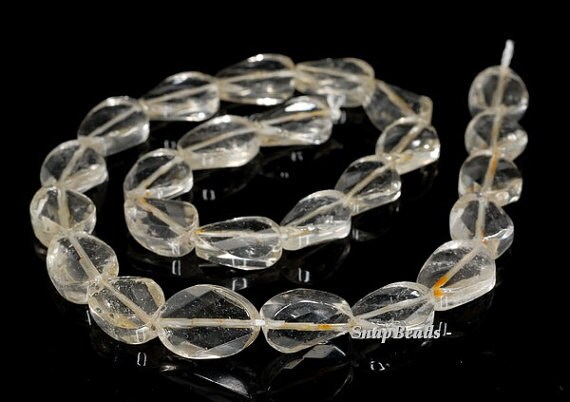 16x12mm Rock Crystal Gemstone Twist Faceted Oval Loose Beads 7 Inch Half Strand Lot 1,2,6,12 And 50 (90144073-b3-506)