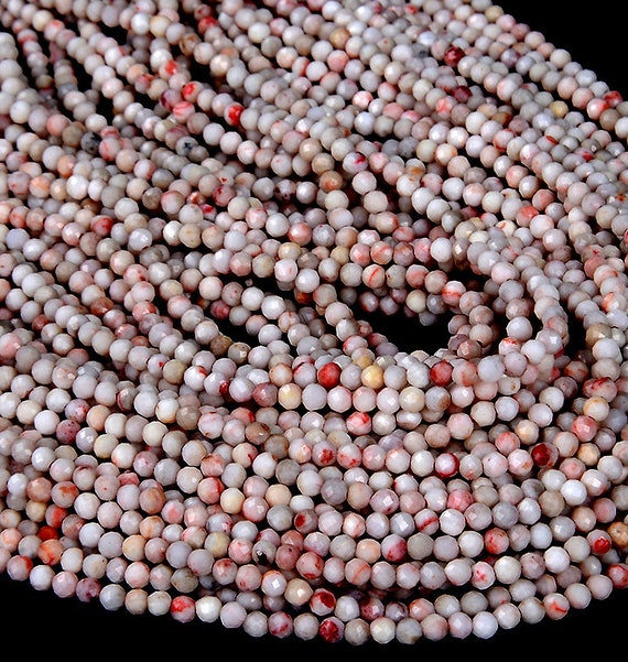 2mm  Cinnabar In Quartz Matrix Gemstone Grade A Micro Faceted Round Beads 15.5 Inch Full Strand Bulk Lot 1,2,6,12 And 50 (80008852-p11)