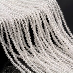 2mm Clear Quartz Rock Crystal Gemstone Micro Faceted Round Grade Aaa Beads 15.5inch Bulk Lot 1,6,12,24 And 48 (80010171-a194)