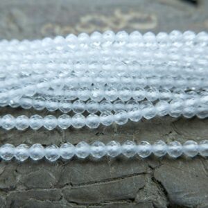 2mm Natural Clear Quartz Beads - 3mm Faceted Clear Crystal Beads - Clear Gemstone Spacer Beads - Tiny Jewelry Separater Beads -15pcs