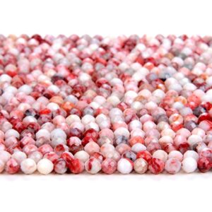 2mm Rare Cinnabrite, Cinnabar In Quartz Matrix Gemstone Micro Faceted Round Beads 15.5 Inch Full Strand Lot 1,2,6,12 And 50 (80008445-a291)