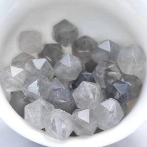 6mm Grey Crystal Quartz Beads Star Cut Faceted Grade Aaa Genuine Natural Gemstone Loose Beads 14.5" Lot 1,3,5,10 And 50 (80005174-m17)