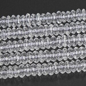 6x3mm Crystal Clear Quartz Beads Grade Aaa Genuine Natural Gemstone Faceted Rondelle Loose Beads 15" / 7.5" Bulk Lot Options (118452)
