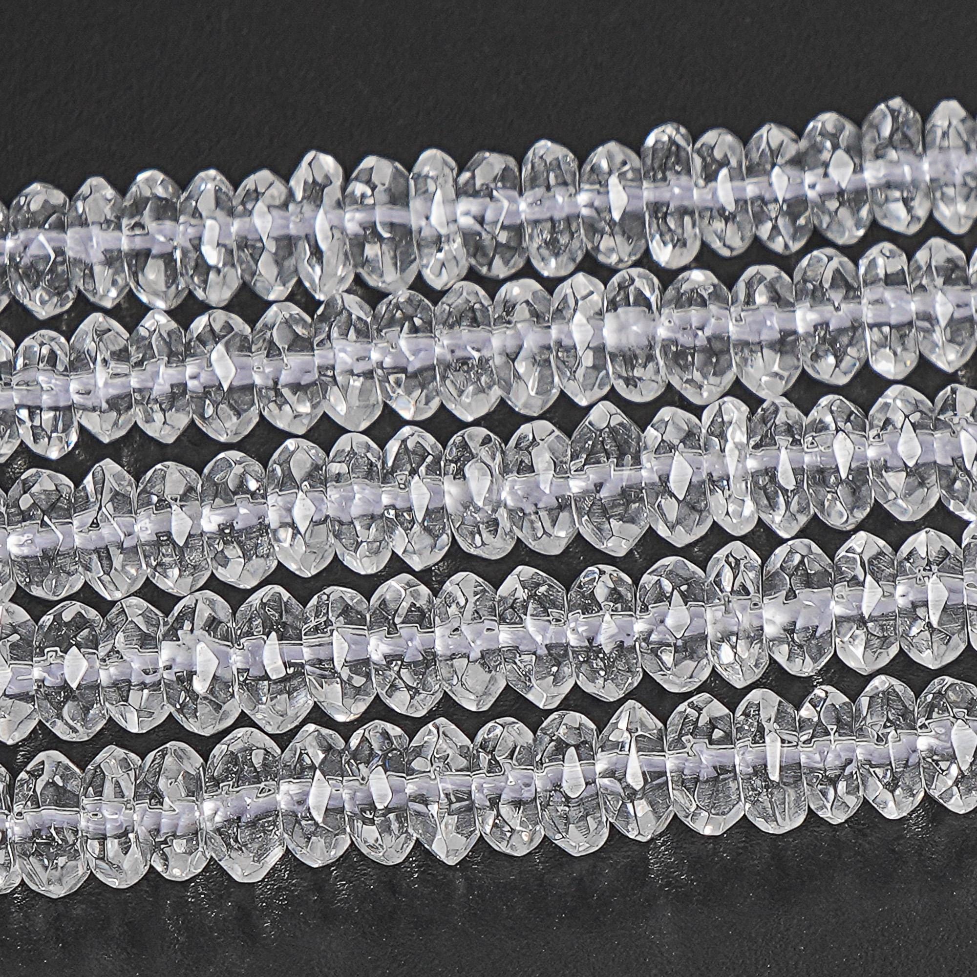 6x3mm Crystal Clear Quartz Beads Grade Aaa Genuine Natural Gemstone Faceted Rondelle Loose Beads 15" / 7.5" Bulk Lot Options (118452) 6x3mm Crystal Clear Quartz Beads Grade Aaa Genuine Natural Gemstone Faceted Rondelle Loose Beads 15" / 7.5" Bulk Lot Options (118452)