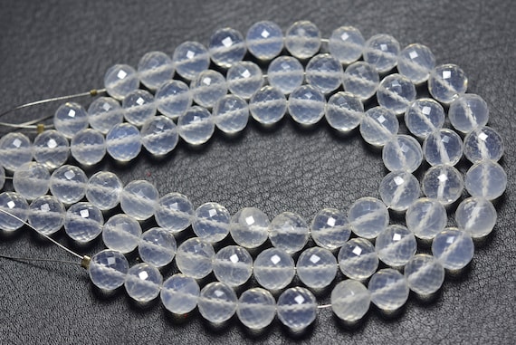7 Inches - Natural Beautiful Faceted Ice Quartz Round Beads - High Quality - Size Is 8 Mm #1853 7 Inches - Natural Beautiful Faceted Ice Quartz Round Beads - High Quality - Size Is 8 Mm #1853