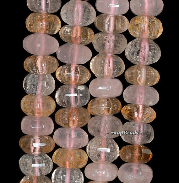 9x7mm Mix Quartz Gemstone Faceted Rondelle Loose Beads 15.5 Inch Full Strand (90144181-b33-562)