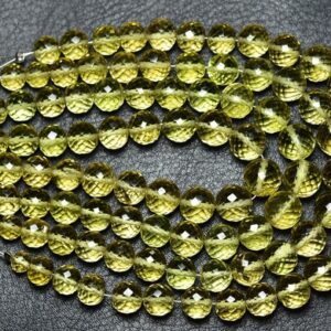Beer Quartz Faceted Ball Beads - 8 Inches - Natural High Quality Faceted Beer Quartz Balls Round Beads - Size Is 7 - 9 Mm #2408