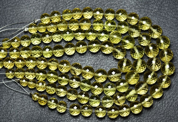 Beer Quartz Faceted Ball Beads - 8 Inches - Natural High Quality Faceted Beer Quartz Balls Round Beads - Size Is 7 - 9 Mm #2408 Beer Quartz Faceted Ball Beads - 8 Inches - Natural High Quality Faceted Beer Quartz Balls Round Beads - Size Is 7 - 9 Mm #2408