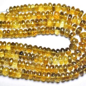 Beer Quartz Rondelle Beads - 8 Inches - Natural High Quality Faceted Beer Quartz Rondelle - Size Is 6.5 - 7.5 Mm #2398