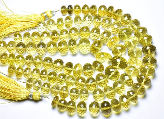Big High Quality Beer Quartz Rondelle Beads - 7 Inches -beautifull Natural Faceted Beer Quartz Rondelle - Size Is 9 - 11 Mm #2387