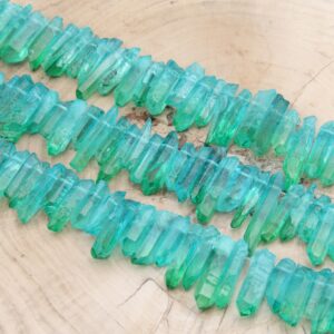 15.5 Inch Crystals Quartz Point Matte Beads,healing Crystals Matte Beads,high Quality Quartz Point Beads,crystals Necklaces Gemstone Beads.