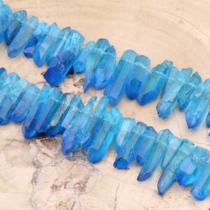 15.5 Inch Crystals Quartz Point Matte Beads,healing Crystals Matte Beads,high Quality Quartz Point Beads,crystals Necklaces Gemstone Beads.