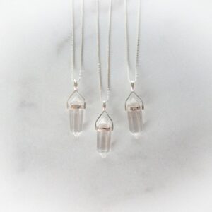 Quartz Crystal Necklace, Clear Quartz Point, Sterling Gemstone Point, Healing Crystal Necklace, Layering Necklace, Gemstone Appeal, GSA Quartz Crystal Necklace, Clear Quartz Point, Sterling Gemstone Point, Healing Crystal Necklace, Layering Necklace, Gemstone Appeal, GSA