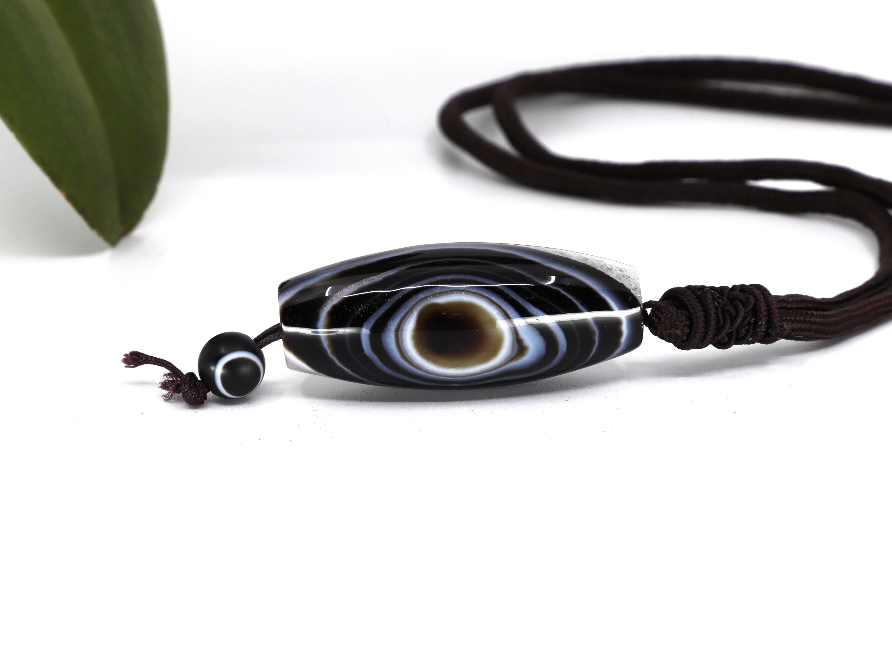 Quartz Crystal Evil Eye Dzi Necklace – Sacred Talisman, Healing Stone Quartz Crystal Evil Eye Dzi Necklace – Sacred Talisman, Healing Stone