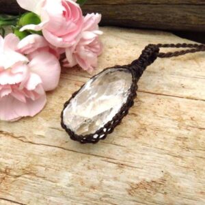 Faceted Quartz crystal necklace, christmas gift ideas for the crystal lover