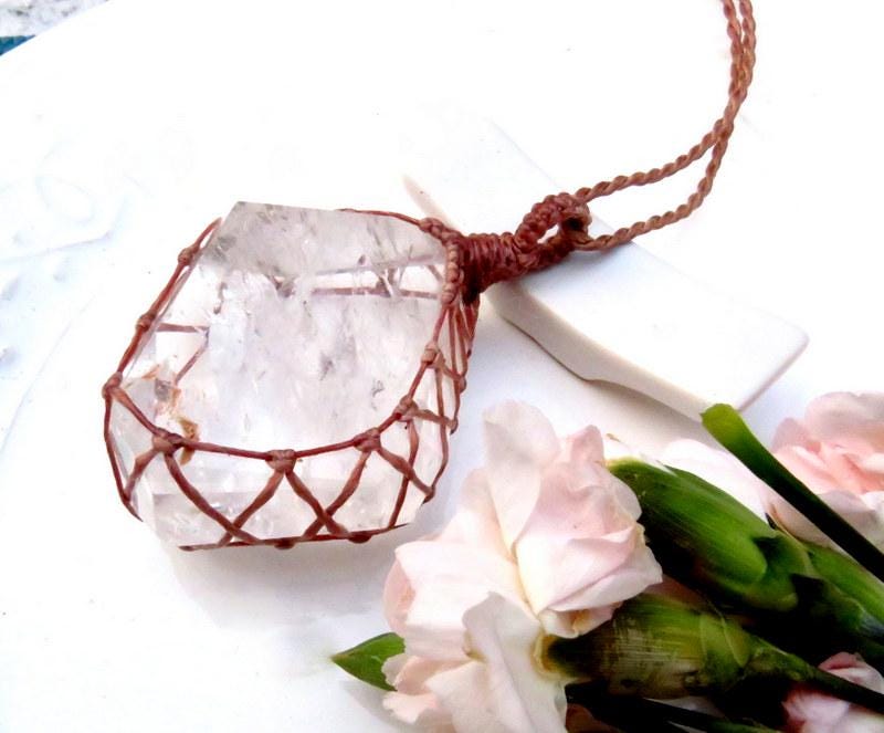 Freeform Quartz Crystal Necklace, Christmas Gift Ideas For The Glam Fan, For Mom, Statement Jewelry