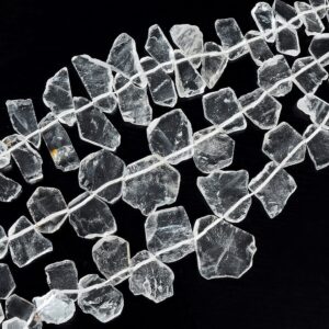Full 15.7 Inch Natural Clear Crystal Quartz Beads.irregular Crystal Beads.bright Crystal Beads.fashion Necklace Crystal Beads.
