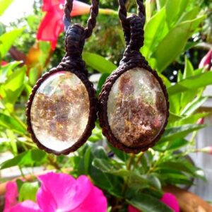 Garden Quartz macrame necklace set, gift ideas for the gardener, for the nature lover, jewelry set, layering necklace, macrame jewelry